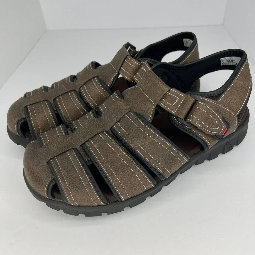 Sonoma Mens Brown Crosby Ortholite Eco Lightweight Size 13M Fisherman Sandals